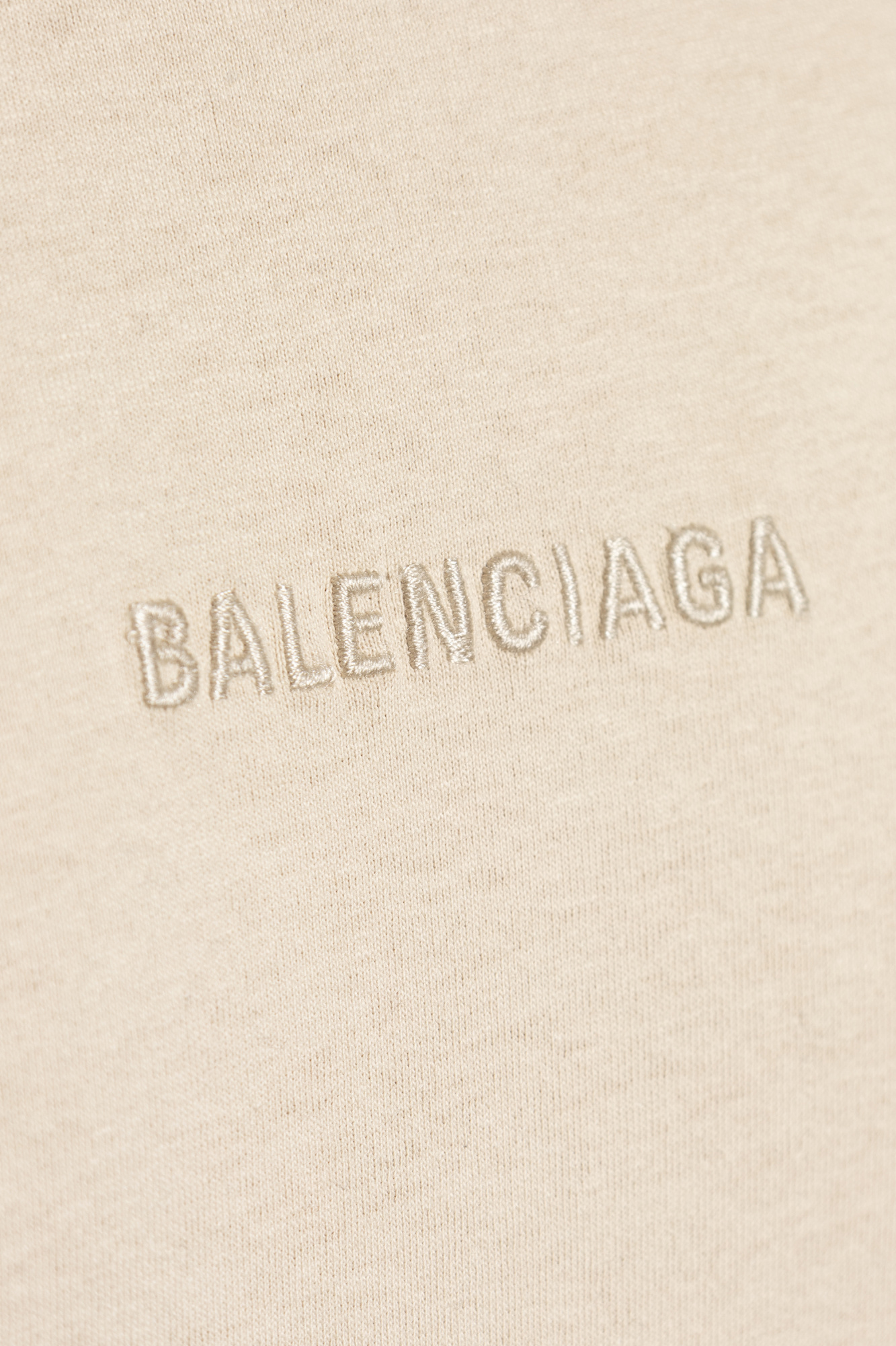 Beige T-shirt with embroidered logo Balenciaga - Vitkac AS